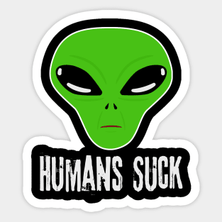 Alien UFO Humans Suck Sticker